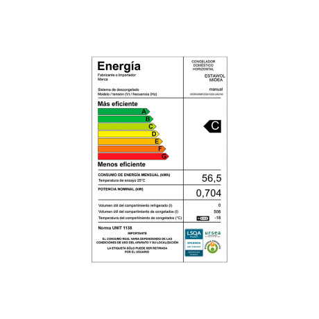 FREEZER MIDEA 508L BLANCO MDRC698FZG01