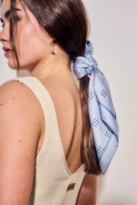 Bandana Cuadros Tartán Azul
