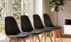 Silla Eames Pack 4 Unidades Acolchonada Calidad Premium Negro
