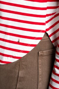 Remera Rayada Algodón Rojo