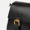 Cartera al hombro Elise en cuero snake bitono Negro