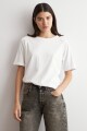 Remera manga raglan con vainillas blanco