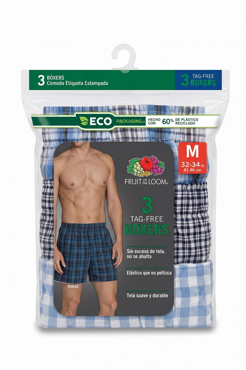 Pack x3 Boxer de tela para caballero MULTICOLOR