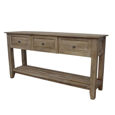 CONSOLA MADERA NATURAL-BEIGE LINO NATURAL