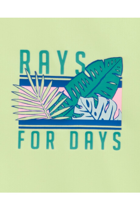 Traje de baño dos piezas con protección UPF 50+ diseño tropical Sin color