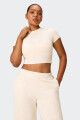 Remera Fabletics Cotton Crropped Beige