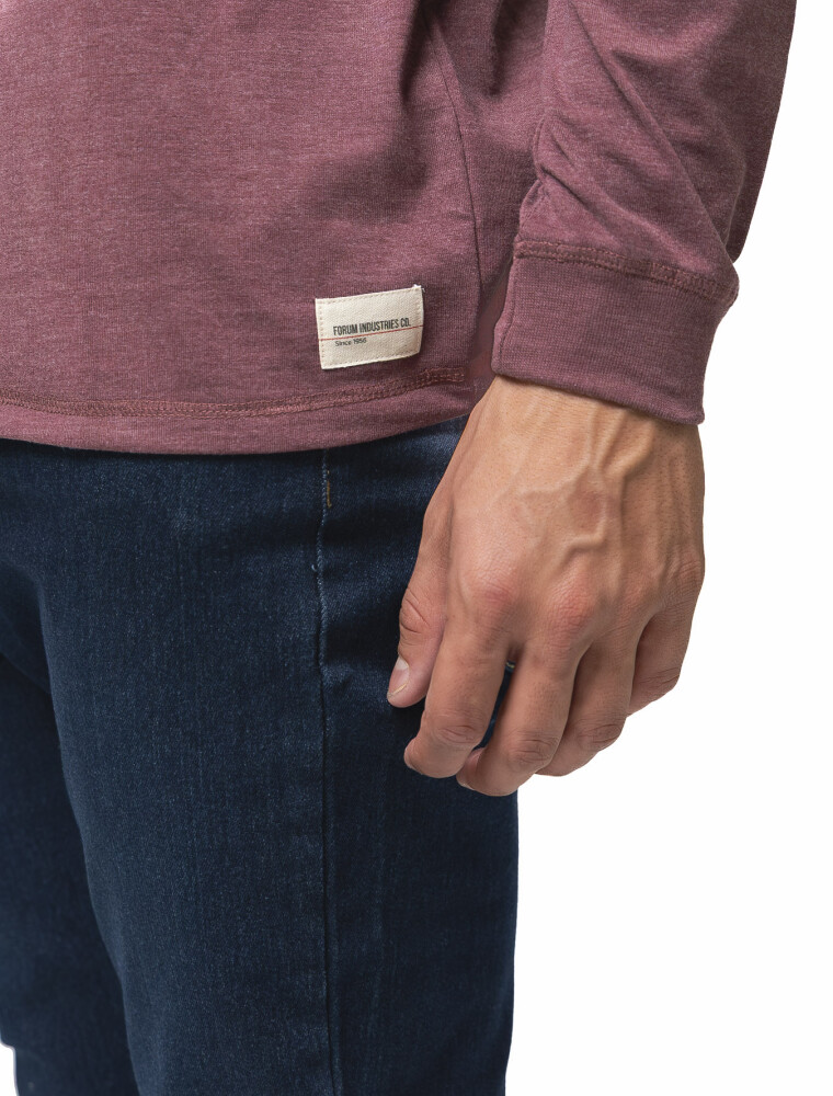 REMERA BASICA M/LARGA ALGODON Bordo Melange