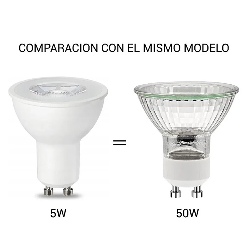 Dicroica LED GU10 5W Dimerizable 100° Dicroica LED GU10 5W 100º Luz Cálida
