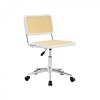 Silla de Escritorio Simil Rattan Blanco