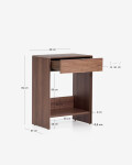 Consola Norlen con cajón y balda de chapa de nogal FSC Mix Credit 60 x 81 cm. Consola Norlen con cajón y balda de chapa de nogal FSC Mix Credit 60 x 81 cm.
