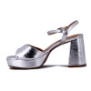 Sandalia Vizzano Mujer Con Pulsera Taco 10cm Plata