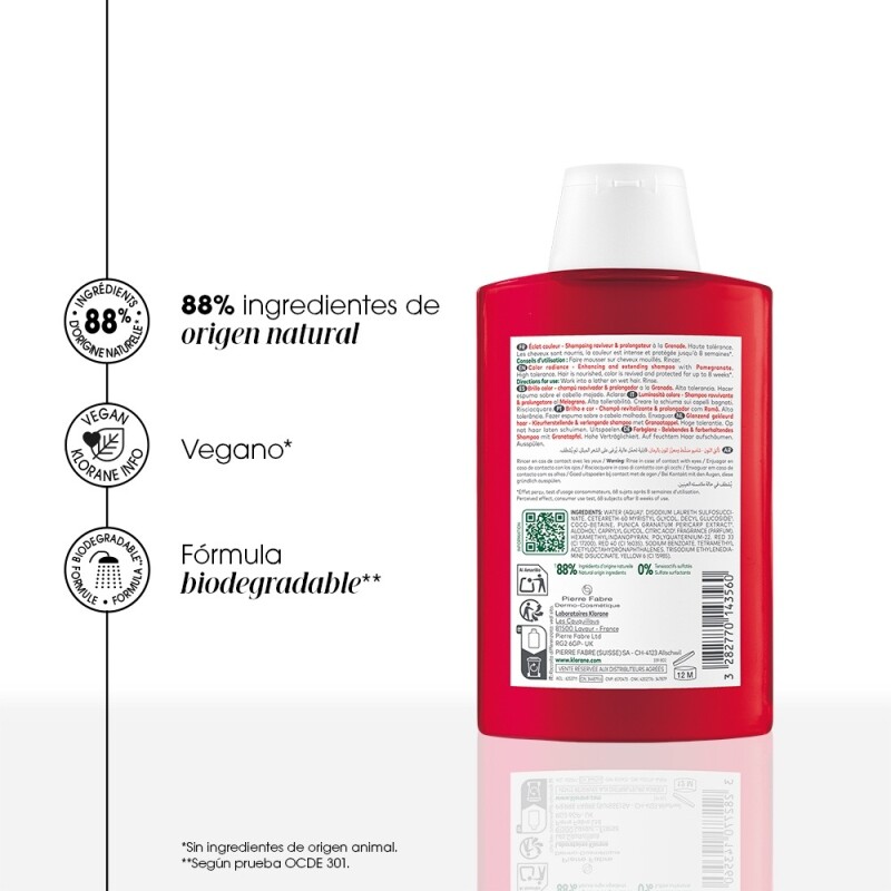 Shampoo Klorane Granada 200 Ml. Shampoo Klorane Granada 200 Ml.
