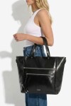 Shopper con cierres cuero vegano negro