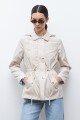 Campera impermeable capucha desmontable beige claro