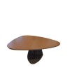 Mesita De Centro de 3 lados tapa madera clara base en hierro color chocolate suave Mesita De Centro de 3 lados tapa madera clara base en hierro color chocolate suave