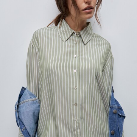 CAMISA DANAE STRIPE Verde Oliva