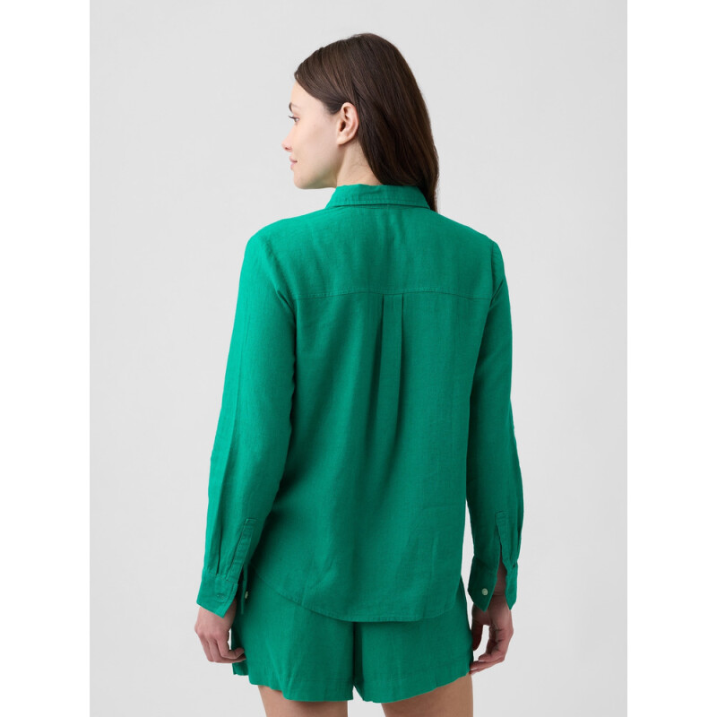 V-LINEN EASY SHIRT DELUXE GREEN