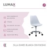Silla Eames para oficina con rueditas y altura ajustable Blanco