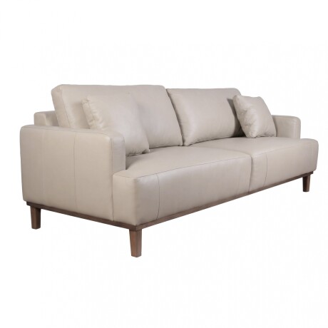 SOFÁ 3 CUERPOS CUERO-Y-MADERA GRIS ALLURE VISON
