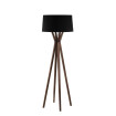 Luminaria de pie pantalla negra y madera Luminaria de pie pantalla negra y madera