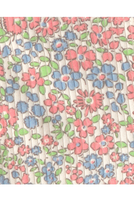 Pack dos pantalones de algodón orgánico acanalado, diseños flores y rosado Sin color