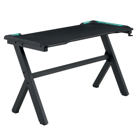 ESCRITORIO GAMER MDF-Y-METAL NEGRO LED
