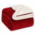 Frazada Manta Polar Corderito 2 Plazas Azul ROJO