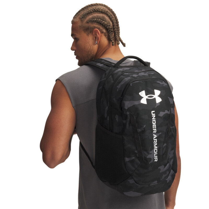 UA Hustle 6.0 Backpack-GRY BLK-007