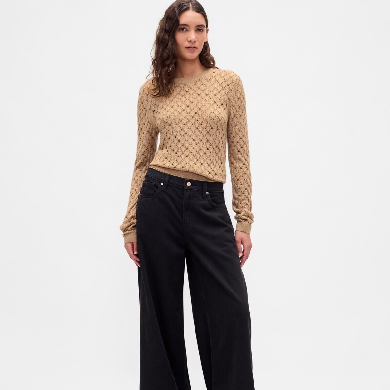 LS BROOKLYN POINTELLE TOP CAMEL HAIR