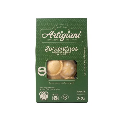 Sorrentinos de Espinaca y Queso Sin Gluten 340g Artigiani Sorrentinos Esp/ques Artigiani