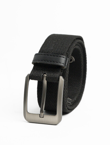 Cinturón de Lona Canvas Hebilla Metal 110 cm Negro