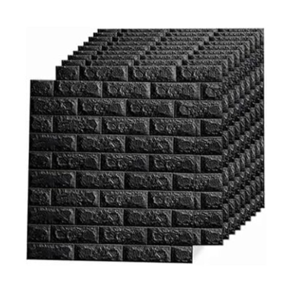 REVESTIMIENTO AUTO ADHESIVO 3D 70 X 77 CM X 3 MM - LADRILLO NEGRO X 10 REVESTIMIENTO AUTO ADHESIVO 3D 70 X 77 CM X 3 MM - LADRILLO NEGRO X 10