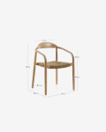 Silla Nina madera maciza de acacia y cuerda beige