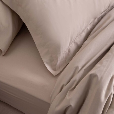SET FUNDA NÓRDICA QUEEN ALGODON MARRON COTTON BASIC 180H TOSTADO