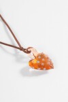 Collar cordón con corazón traslúcido naranja