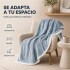 Frazada Manta Polar Con Corderito Acolchado 1 Plazas 200x150 Celeste