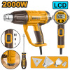 PISTOLA DE CALOR 2000W SET CON VISOR DIGITAL INGCO HG200058 PISTOLA DE CALOR 2000W SET CON VISOR DIGITAL INGCO HG200058