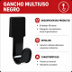 Gancho multiuso con adhesivo NEGRO