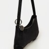 Cartera al hombro Liam en efecto gamuza Negro