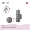 Lámpara Exterior Doble en Aluminio Lumax Modelo Stafford Gris