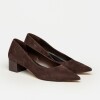 Stiletto Alanis en cuero nobuk Chocolate
