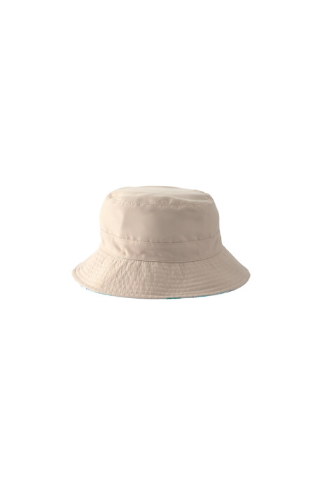 Gorro reversible, diseño tropical y beige Sin color