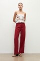 Pantalon Paulina lino carmesí
