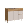 ORGANIC BAJO MESADA 3 PUERTAS Y 2 CAJONES 1.20 MTS COLOR NATURE/SAND Organic Bajo Mesada 3 Puertas Y 2 Cajones 1.20 Mts Color Nature/sand