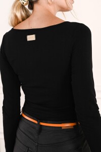 Remera Algodon Elastano Negro