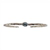 Brazalete Delhi-Plata 925 rodinada-Piedra agua marina-BR2016 conpiedra
