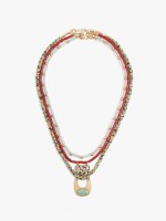 Set De Collares Con Cuentas De Piedras multicolor