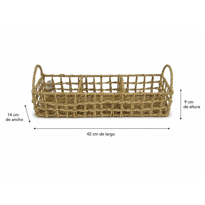 Organizador 3 Divisiones con Asas Seagrass Organizador 3 Divisiones con Asas Seagrass