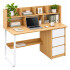 Escritorio 3 Cajones Con Estantes De Madera Y Metal Movi Esh0027m MARRON