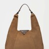 Cartera al hombro The Shopping en cuero gamuza Marron